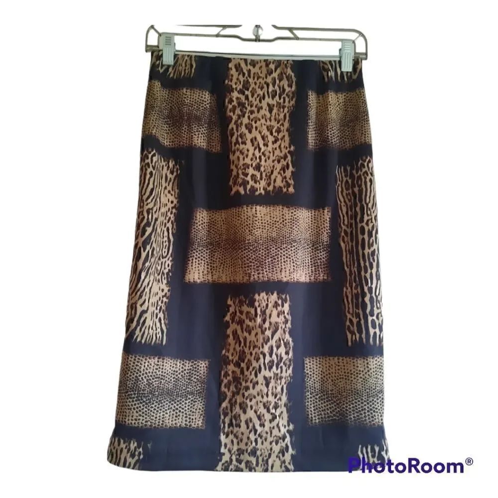 Carmen Marc Valvo Animal Print Skirt